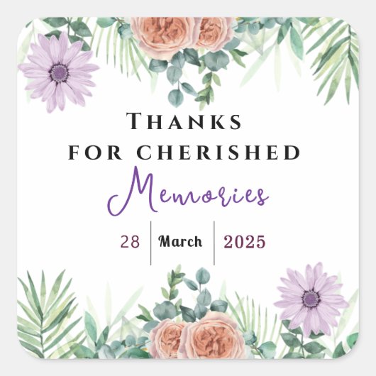 Zeitlose Freundschaft Quadratischer Aufkleber (Vorderseite)