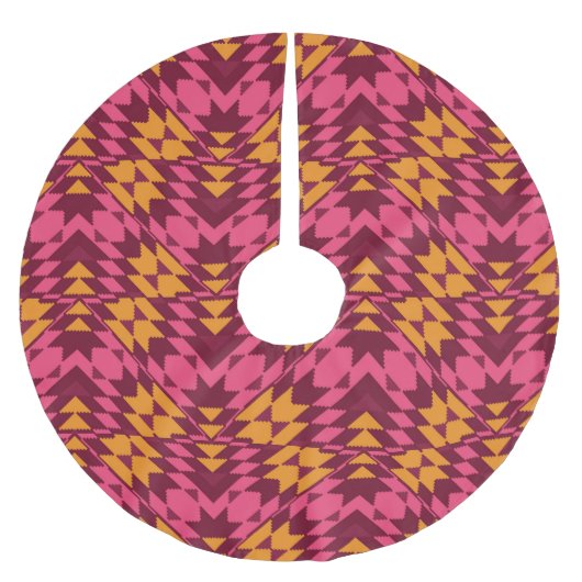 Zeitlose Geometrie: Nahtloses Muster Polyester Weihnachtsbaumdecke (Vorderseite)