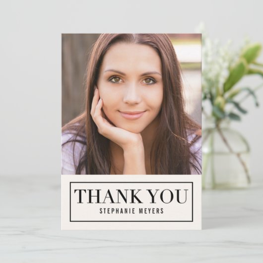 Zeitlose Grid EDITABLE FARBE Danke Karte (Stehend Vorderseite)