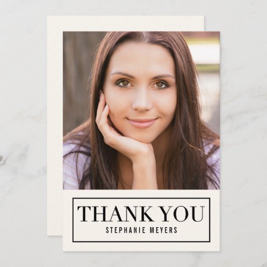 Zeitlose Grid EDITABLE FARBE Danke Karte (Vorne/Hinten)