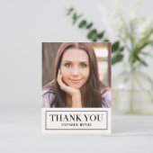 Zeitlose Grid EDITABLE FARBE Vielen Dank Postkarte (Stehend Vorderseite)