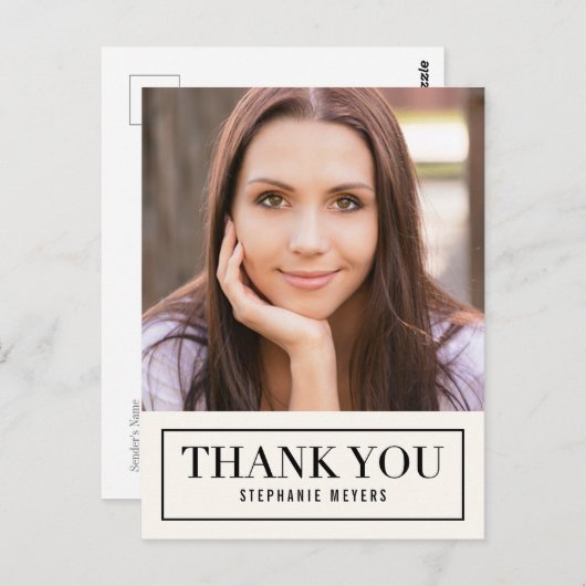 Zeitlose Grid EDITABLE FARBE Vielen Dank Postkarte (Vorne/Hinten)