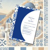 Zeitlose griechische Hochzeit in Blau und Weiß