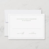 Zeitlose Grün-Elegante Hochzeit RSVP Karte (Vorderseite)