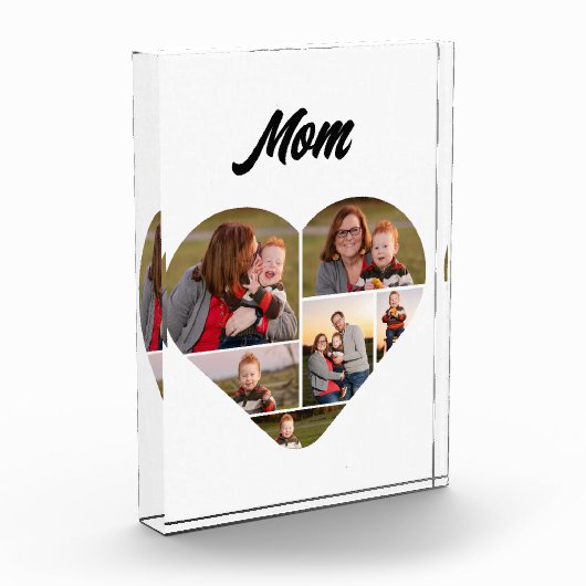 Zeitlose Herzform Mama Fotoblock (Links)