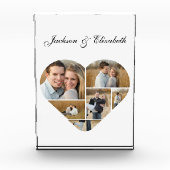Zeitlose Herzform Personalisiertes Paar Collage Fotoblock (Vorderseite)