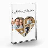 Zeitlose Herzform Personalisiertes Paar Collage Fotoblock (Links)
