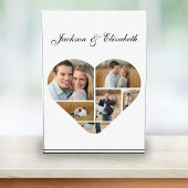 Zeitlose Herzform Personalisiertes Paar Collage Fotoblock