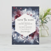 Zeitlose Hochzeit im Burgund Save The Date (Stehend Vorderseite)