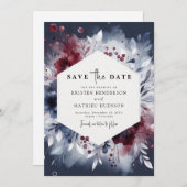 Zeitlose Hochzeit im Burgund Save The Date (Vorne/Hinten)