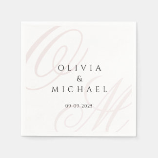 Zeitlose Hochzeit mit Napkins-Individuellen Namen Serviette