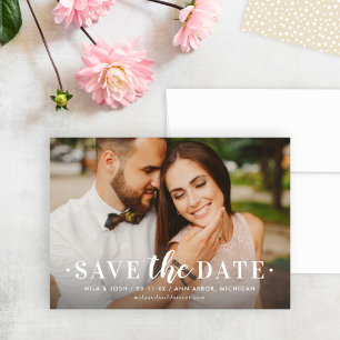 Zeitlose Hochzeit mit Tan Dot Foto Save The Date