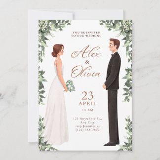 Zeitlose Hochzeitseinladung Elegantes Klassisches Einladung