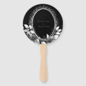 Zeitlose Hochzeitsfeier mit schwarzer Krawatte Fächer (Rückseite)