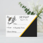 Zeitlose Hochzeitskarten der Luxus-Biene RSVP Karte (Stehend Vorderseite)