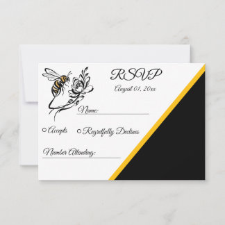 Zeitlose Hochzeitskarten der Luxus-Biene RSVP Karte