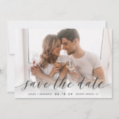 Zeitlose Kalligrafie | Horizontales Foto Save The Date (Vorderseite)