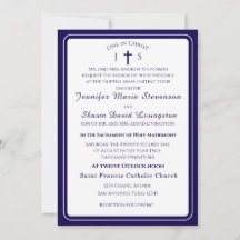 Zeitlose katholische monogrammierte Hochzeitseinla