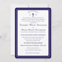 Zeitlose katholische monogrammierte Hochzeitseinla