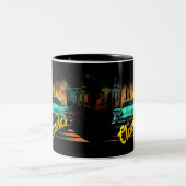 Zeitlose Klassiker Retro Car Zweifarbige Tasse (Mittel)