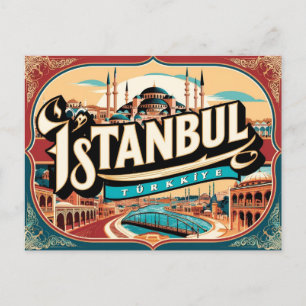 Zeitlose Kreuzungen Vintag & Retro Istanbul, Türke Postkarte