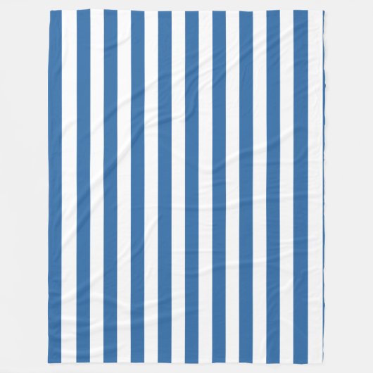 Zeitlose Küste Elegant Blau und Weiß Streifen Fleecedecke (Vorderseite)