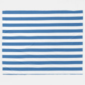 Zeitlose Küste Elegant Blau und Weiß Streifen Fleecedecke (Vorderseite (Horizontal))