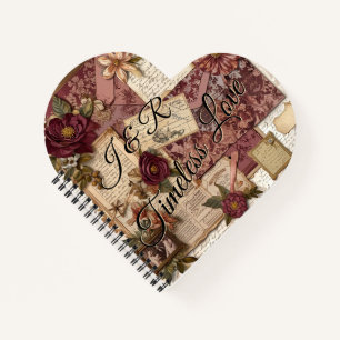 Zeitlose Liebe, Blume und Briefe - Romantisches Vi Notizblock