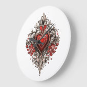 "Zeitlose Liebe: Herzlogo auf der Wall-Clock" Große Wanduhr (Winkel)