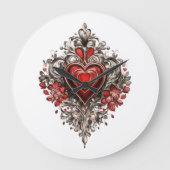 "Zeitlose Liebe: Herzlogo auf der Wall-Clock" Große Wanduhr (Vorderseite)