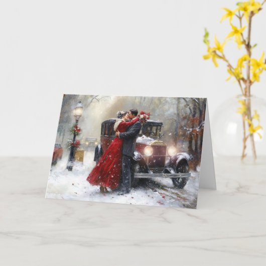 Zeitlose Liebe im Winter Valentinstag Karte (Gelbe Blume)