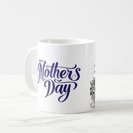 🖤 Zeitlose Liebe - Mother's Day Line Art Tasse 🖤 (Vorderseite Links)