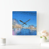 Zeitlose Liebe Quadratische Wanduhr (Zuhause)