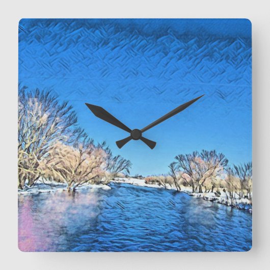 Zeitlose Liebe Quadratische Wanduhr (Vorderseite)