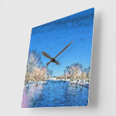 Zeitlose Liebe Quadratische Wanduhr (Winkel)