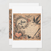 🖋️ ❤️ Zeitlose Liebe Schreiben 📜 💘 Feiertagskarte (Vorne/Hinten)