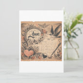 🖋️ ❤️ Zeitlose Liebe Schreiben 📜 💘 Feiertagskarte (Stehend Vorderseite)