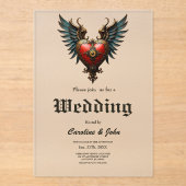 Zeitlose Liebe, surreale Eleganz im Steampunkstil Acryleinladungen (Vorderseite)