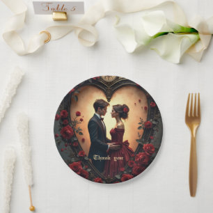 Zeitlose Liebe – Victorian Gothic Hochzeitskollekt Pappteller