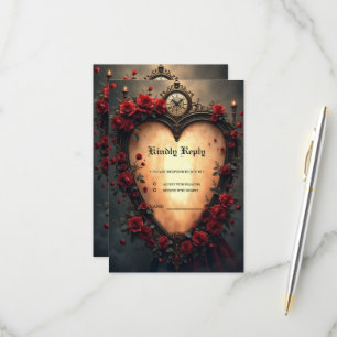 Zeitlose Liebe – Victorian Gothic Hochzeitskollekt RSVP Karte
