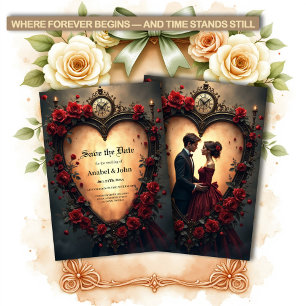 Zeitlose Liebe – Victorian Gothic Hochzeitskollekt Save The Date