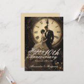 Zeitlose Liebe | Vintages Thema glücklicher Jahres Karte (Vorderseite/Rückseite Beispiel)