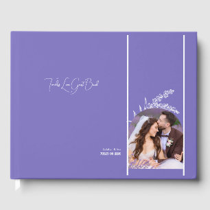 Zeitlose Liebe violette Blumen & Foto Gästebuch