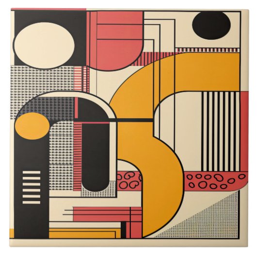 Zeitlose Linien Minimalistisch Art Modernist Tradi Fliese (Vorderseite)