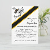 Zeitlose Luxus-Biene Einladung Hochzeit (Stehend Vorderseite)