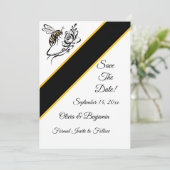 Zeitlose Luxus-Biene-Save the Date-Karte Save The Date (Stehend Vorderseite)