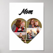 Zeitlose Mama Herzform Familienfoto Collage Poster (Vorne)