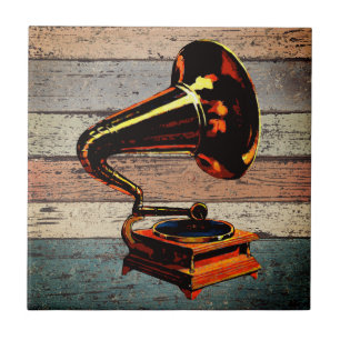 Zeitlose Melodie: Vintages Gramophon Fliese