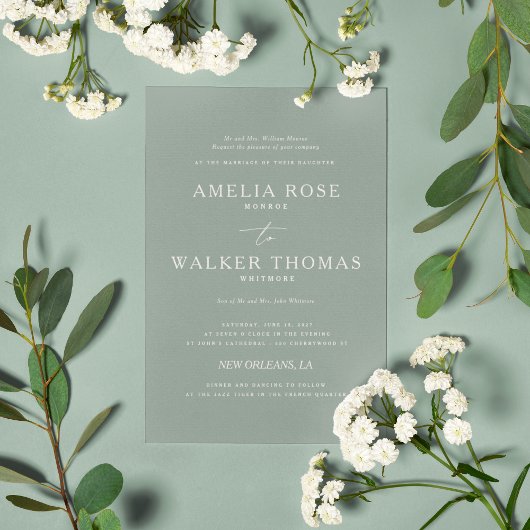 Zeitlose Minimalistische Hochzeitseinladung Einladung