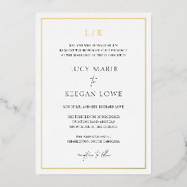 Zeitlose Mongram Elegant Wedding Folieneinladung